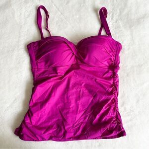 Jantzen Magenta Twist Front Swim Top Tankini Women's Size 10